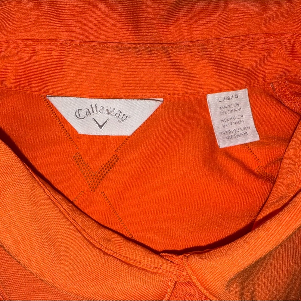 Callaway Bright Orange Sleeveless Polo Golf Pickle ball Tennis
